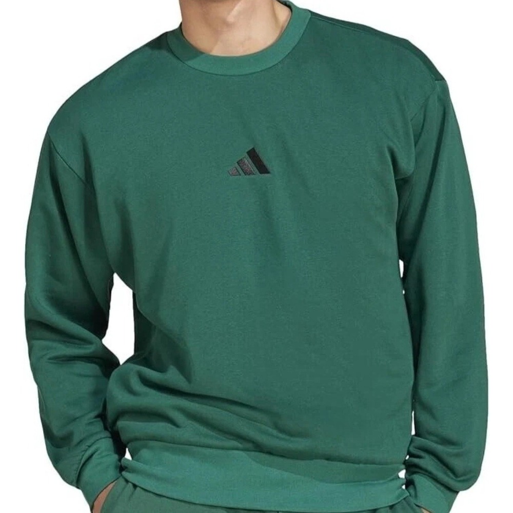 Adidas Feel Cozy Crew Neck Sweatshirt NWT Long Sleeve Pullover Green 2XL